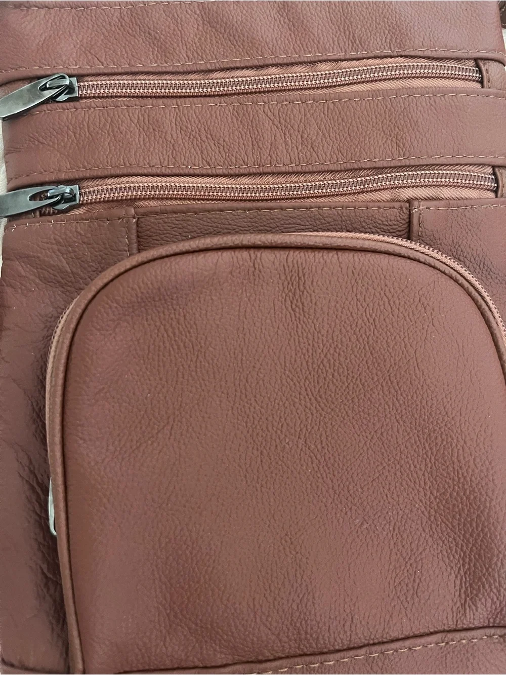 Crossbody Bag in mocha- Slim Travel Pouch